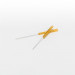 Detailansicht Akupunkturnadel mit orangem Kunststoffgriff 0,25 x 25 mm