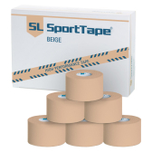 6 Rollen Tape pyramidenförmig aufeinandergestellt vor der Verpackung