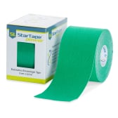 einzelne Rolle Tape in grün neben der Verpackung