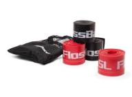 rote und schwarze Floss-Bänder mit Beutel